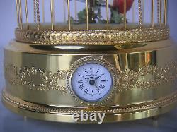 Reuge Singing Bird Music Box Clock Automat Singvogelkäfig Spieluhr Spieldose Uhr