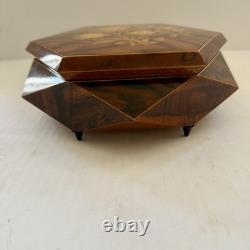 Reuge Sorrento Italy Inlaid Wood Music Box Lara's Theme Hexagon Large 9