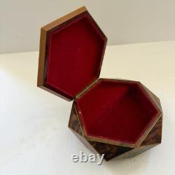 Reuge Sorrento Italy Inlaid Wood Music Box Lara's Theme Hexagon Large 9