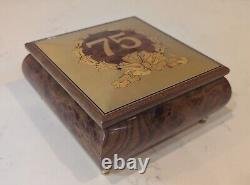 Reuge Square Musical Jewelry Box 75 Playing -Anniversary Waltz