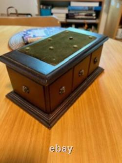 Reuge St Croix 50/4 Vintage Swiss Music Jewelry Box Wood Green Velvet Lining
