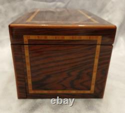 Reuge St. Croix Carillon Inlay Walnut 60 Note Music Box with Clock Works SN 1956
