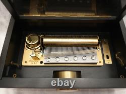 Reuge St. Croix Carillon Inlay Walnut 60 Note Music Box with Clock Works SN 1956