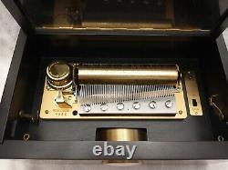 Reuge St. Croix Carillon Inlay Walnut 60 Note Music Box with Clock Works SN 1956
