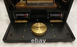 Reuge St. Croix Carillon Inlay Walnut 60 Note Music Box with Clock Works SN 1956