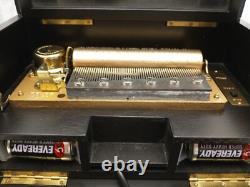 Reuge St. Croix Carillon Inlay Walnut 60 Note Music Box with Clock Works SN 1956