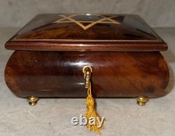 Reuge Star of David Musical Jewelry Box Plays Memory Swiss Italy Jewish RARE