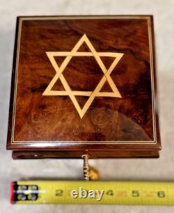 Reuge Star of David Musical Jewelry Box Plays Memory Swiss Italy Jewish RARE