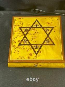 Reuge Star of David Musical Jewelry Box Swiss movement made in italy Judaica