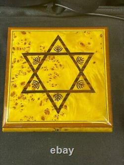 Reuge Star of David Musical Jewelry Box Swiss movement made in italy Judaica