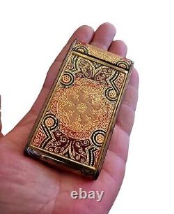 Reuge Ste Croix Swiss Music Pocket Jewelry Box With Mirror, Art Nouveau Design