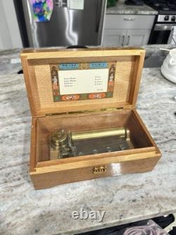 Reuge Ste-croix Ch 4/50 Wood Music Box Works Great Condition Minor Chip