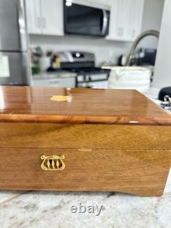 Reuge Ste-croix Ch 4/50 Wood Music Box Works Great Condition Minor Chip