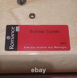 Reuge Sunrise Sunset Jewish Star White Walnut Swiss/Italian Made Music Box