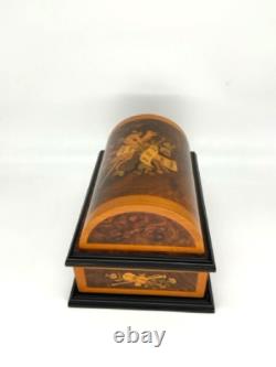 Reuge Swiss 72-Note Interchangeable Disc Music Box Roma Inlaid Walnut & Burl
