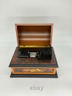 Reuge Swiss 72-Note Interchangeable Disc Music Box Roma Inlaid Walnut & Burl