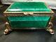 Reuge Swiss Faux Malachite Music Box Green Gold dolphins SWAN LAKE