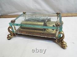 Reuge Swiss Glass Case Music Box CH 3/50 Lara's Theme Edelweiss Dolphin Leg