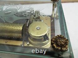 Reuge Swiss Glass Case Music Box CH 3/50 Lara's Theme Edelweiss Dolphin Leg