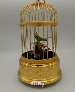 Reuge Swiss Handmade Sainte-Croix Singing Birds Cage Box Automaton Excellent