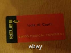 Reuge Swiss Inlaid Wood Jewelry Music Box Large Plays Isola di Capri