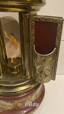 Reuge Swiss Lipstick Cigarette Holder Carousel Music Box Made In Italy Vintage