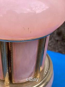 Reuge Swiss Lipstick Holder Carousel Music Box Made In Italy-Pink Alabaster