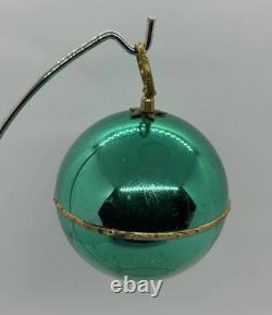 Reuge Swiss Made Green Christmas Ball Music Box Silent Night Ornament Works