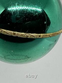 Reuge Swiss Made Green Christmas Ball Music Box Silent Night Ornament Works