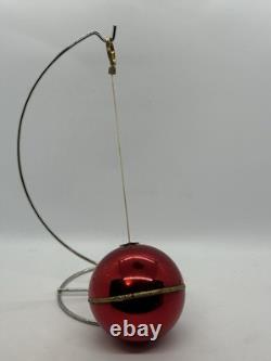 Reuge Swiss Made Red Christmas Ball Music Box Silent Night Ornament Works