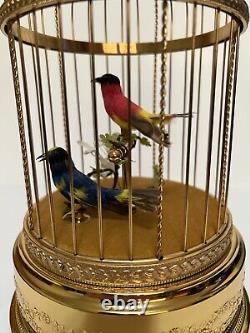 Reuge Swiss Made Singing Bird Cage Music Box With 2 Automaton Singing Birds WORKS