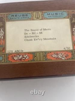 Reuge Swiss Music Box 4 Tune 50 Note Sound of Music Do-Re-Mi Edelweiss Climb