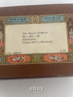 Reuge Swiss Music Box 4 Tune 50 Note Sound of Music Do-Re-Mi Edelweiss Climb