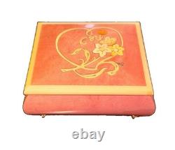 Reuge Swiss Music Box 6308 Wind Beneath My Wings Wood Inlay Jewelry Case Swiss