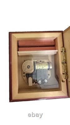 Reuge Swiss Music Box 6308 Wind Beneath My Wings Wood Inlay Jewelry Case Swiss