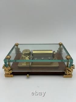Reuge Swiss Music Box Glass &Wood Limited Edition 1/50 Marche By Tchaikovsky