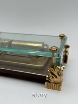 Reuge Swiss Music Box Glass &Wood Limited Edition 1/50 Marche By Tchaikovsky