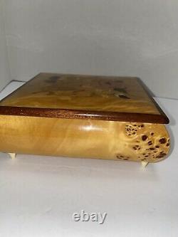 Reuge Swiss Music Box Marquetry Italy Inlay Jewelry Box My Lady Greensleeves