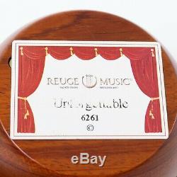 Reuge Swiss Music Box Round Wood Sphere #6261 Plays'Unforgettable' 3.5