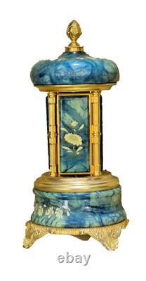 Reuge Swiss Music Box and Italian Porcelain Holder 10 Tall in Perfect Condition