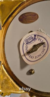 Reuge Swiss Music Box and Italian Porcelain Holder 10 Tall in Perfect Condition