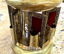 Reuge Swiss Musical Movement Marble Carousel Lipstick Cigarette Love Story
