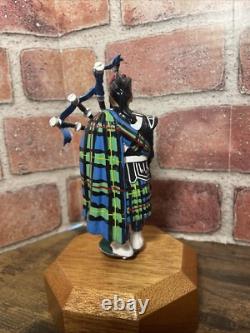 Reuge Swiss Musical Movement Revolving Scottish Bagpipe Player Music Box
