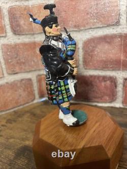 Reuge Swiss Musical Movement Revolving Scottish Bagpipe Player Music Box