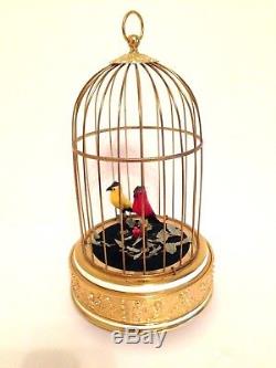 Reuge Swiss Singing Automaton Bird Cage Music Box Excellent Working Order