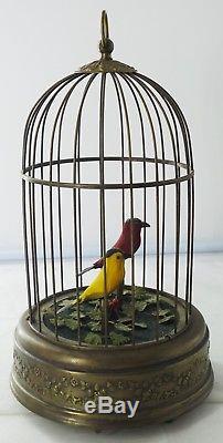 Reuge Swiss Singing Automaton Bird Cage Music Box Working Condition I963