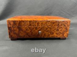 Reuge Swiss Switzerland Burlwood Wind Up Music Box