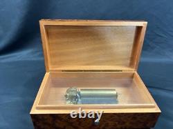 Reuge Swiss Switzerland Burlwood Wind Up Music Box