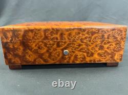 Reuge Swiss Switzerland Burlwood Wind Up Music Box