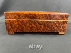 Reuge Swiss Switzerland Burlwood Wind Up Music Box